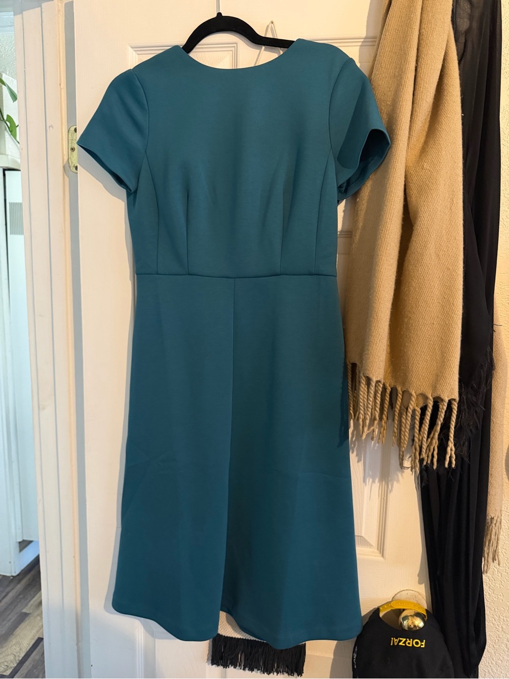 Ann Taylor Teal Short Sleeve A-Line Dress